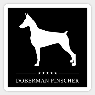 Doberman Pinscher Dog White Silhouette Magnet